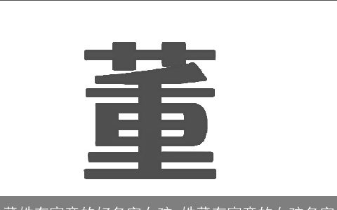 董姓有寓意的好名字女孩_姓董有寓意的女孩名字