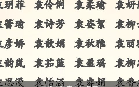 袁姓女孩带水的名字