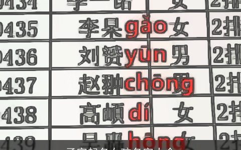 子字起名女孩名字大全