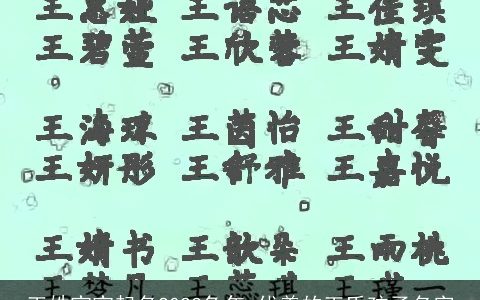 王姓宝宝起名2023兔年 优美的王氏孩子名字