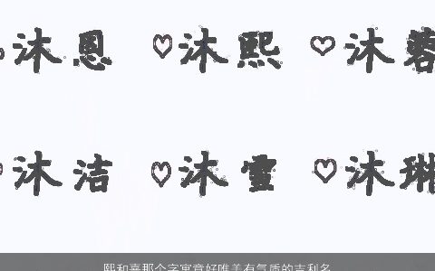 熙和熹那个字寓意好唯美有气质的吉利名字大全寓意唯美气质吉利的宝宝名字最新
