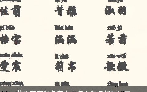 蔡氏宝宝起名字大全怎么起名好听顺口