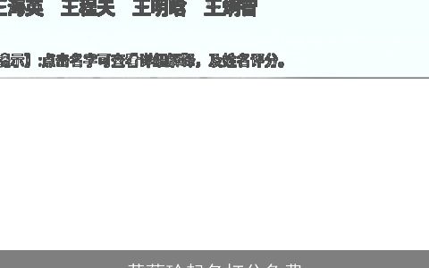 黄薪玲起名打分免费