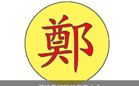 郑姓最好听的名字大全