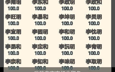 武毅鑫宝宝打分取名