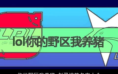 你的野区我养猪_剑灵搞笑名字大全