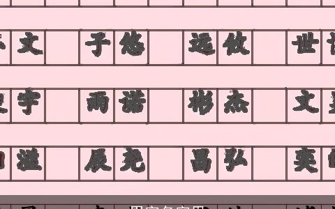 男字名字里