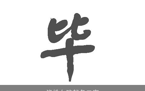 毕姓女孩起名二字