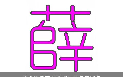 薛姓取名字薛姓好听的名字取名