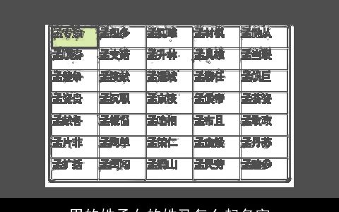 男的姓孟女的姓马怎么起名字