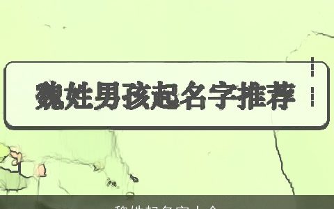 魏姓起名字大全