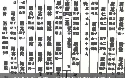 张姓女孩名字大全起名评分测试张美丹