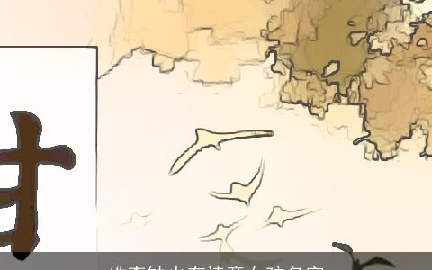 姓李缺火有诗意女孩名字