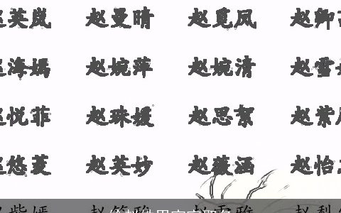 给赵姓男宝宝取名