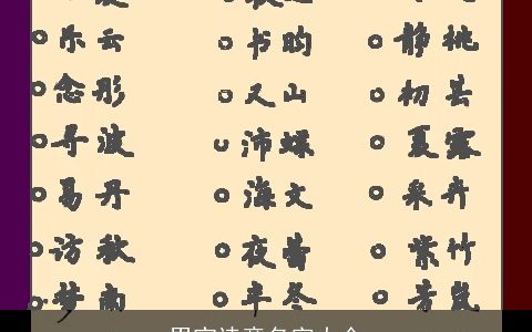 男宝诗意名字大全