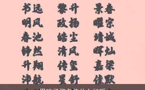 男孩子取名传什么好听