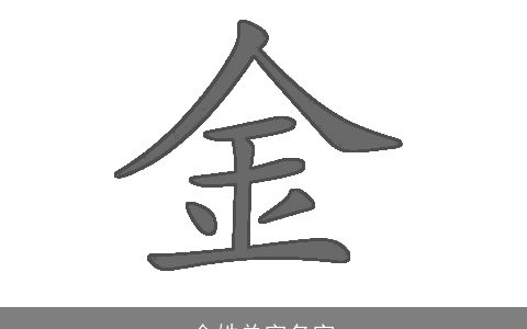 金姓单字名字