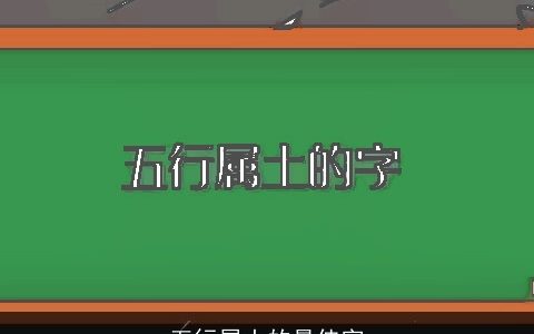 五行属土的最佳字