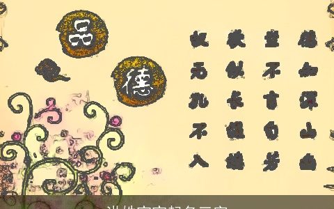 洪姓宝宝起名三字