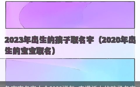 兔宝宝名字大全2023洋气 充满活力的孩子名字