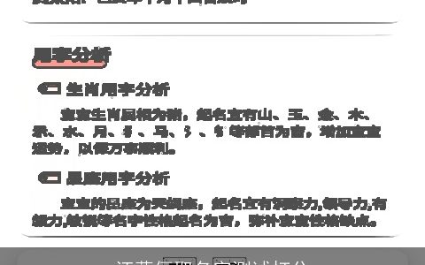 汪蕊俪取名字测试打分