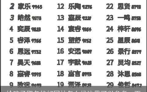 给孩子取名的好网站怎么找这里可以参考一下