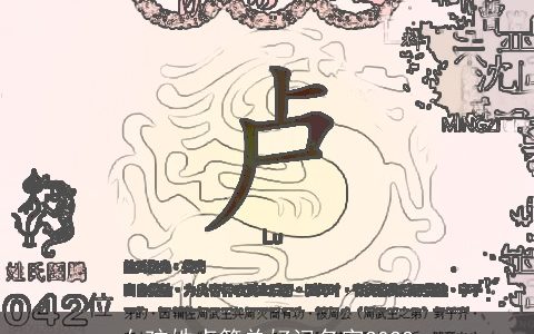 女孩姓卢简单好记名字2023