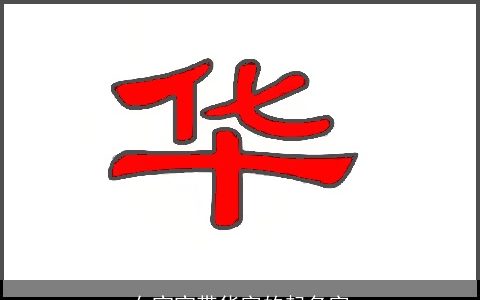 女宝宝带华字的起名字