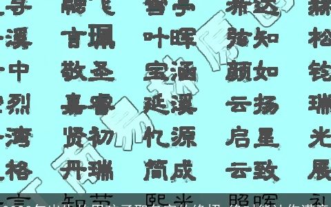 2024年出生的男孩子取名字的绝招 绝对能让你满意