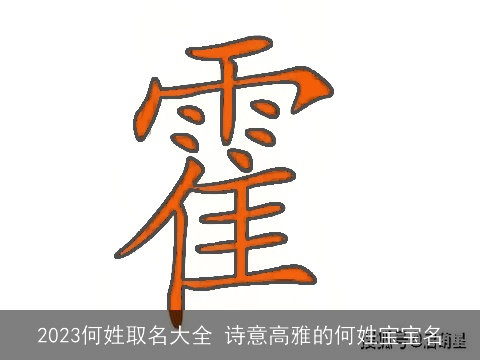 2023何姓取名大全 诗意高雅的何姓宝宝名