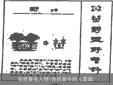 张姓著名人物(张姓最牛的人是谁)