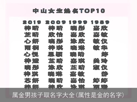 属金男孩子取名字大全(属性是金的名字)