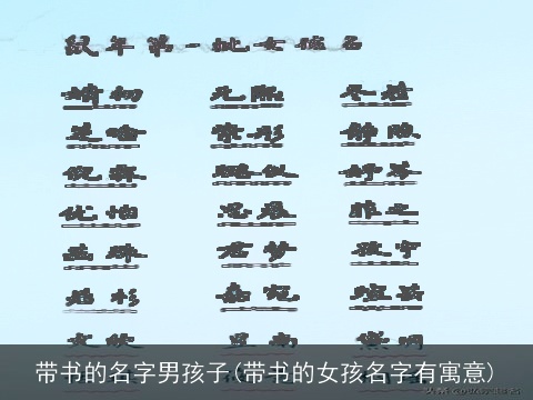 带书的名字男孩子(带书的女孩名字有寓意)