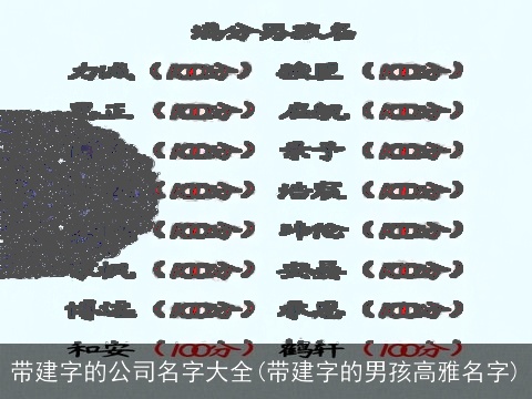 带建字的公司名字大全(带建字的男孩高雅名字)