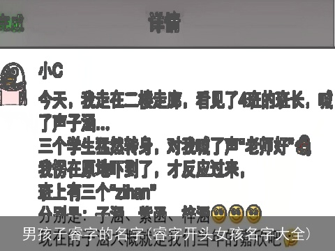 男孩子睿字的名字(睿字开头女孩名字大全)