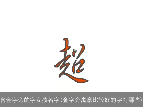 含金字旁的字女孩名字(金字旁寓意比较好的字有哪些)