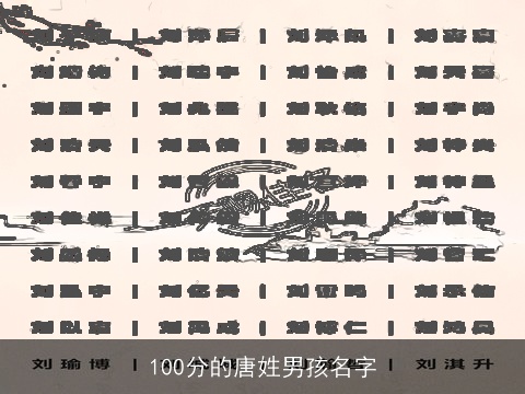 100分的唐姓男孩名字