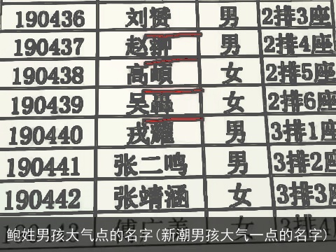 鲍姓男孩大气点的名字(新潮男孩大气一点的名字)
