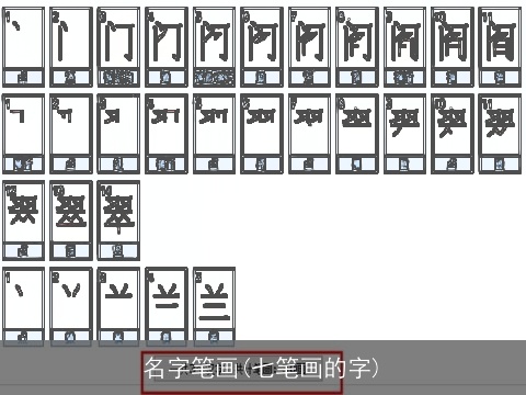 名字笔画(七笔画的字)