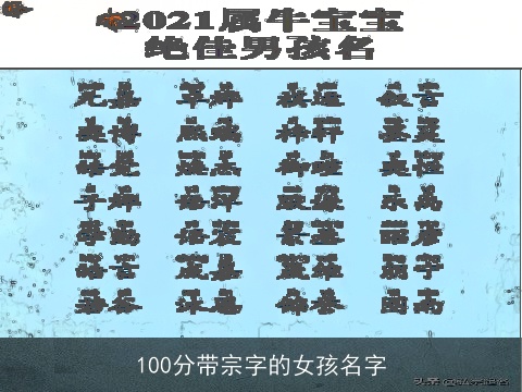 100分带宗字的女孩名字