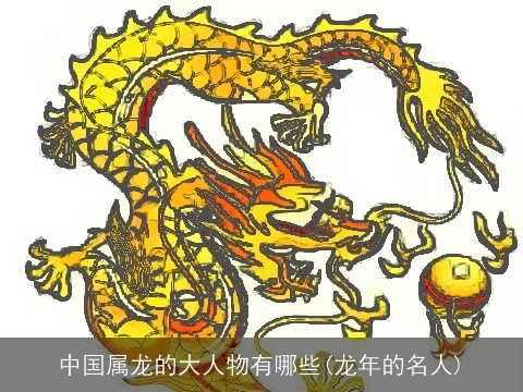 中国属龙的大人物有哪些(龙年的名人)