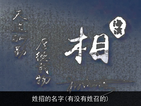 姓招的名字(有没有姓召的)