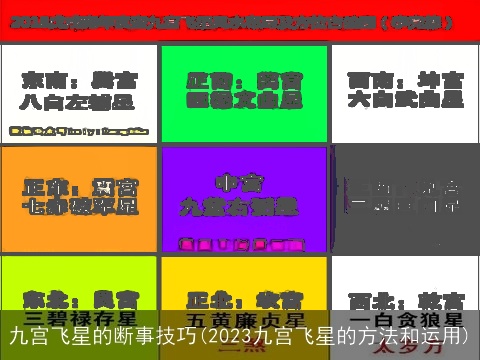 九宫飞星的断事技巧(2023九宫飞星的方法和运用)