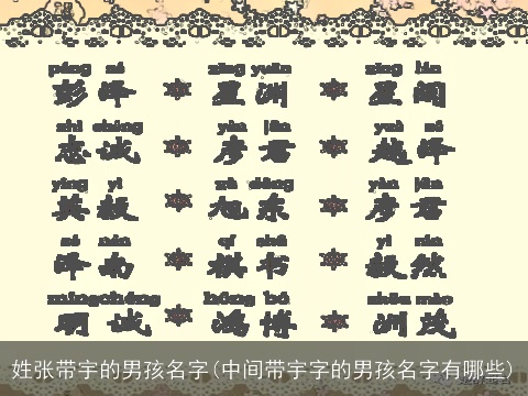 姓张带宇的男孩名字(中间带宇字的男孩名字有哪些)