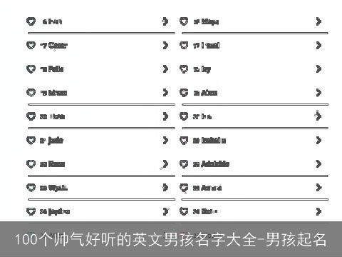 100个帅气好听的英文男孩名字大全-男孩起名