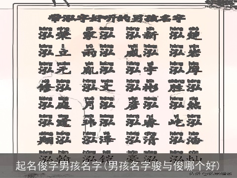 起名俊字男孩名字(男孩名字骏与俊哪个好)