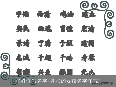 张姓洋气名字(姓张的女孩名字洋气)