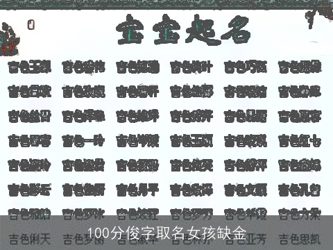 100分俊字取名女孩缺金