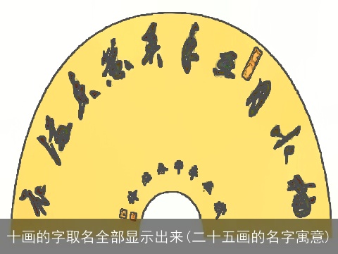 十画的字取名全部显示出来(二十五画的名字寓意)