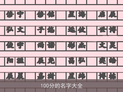 100分的名字大全